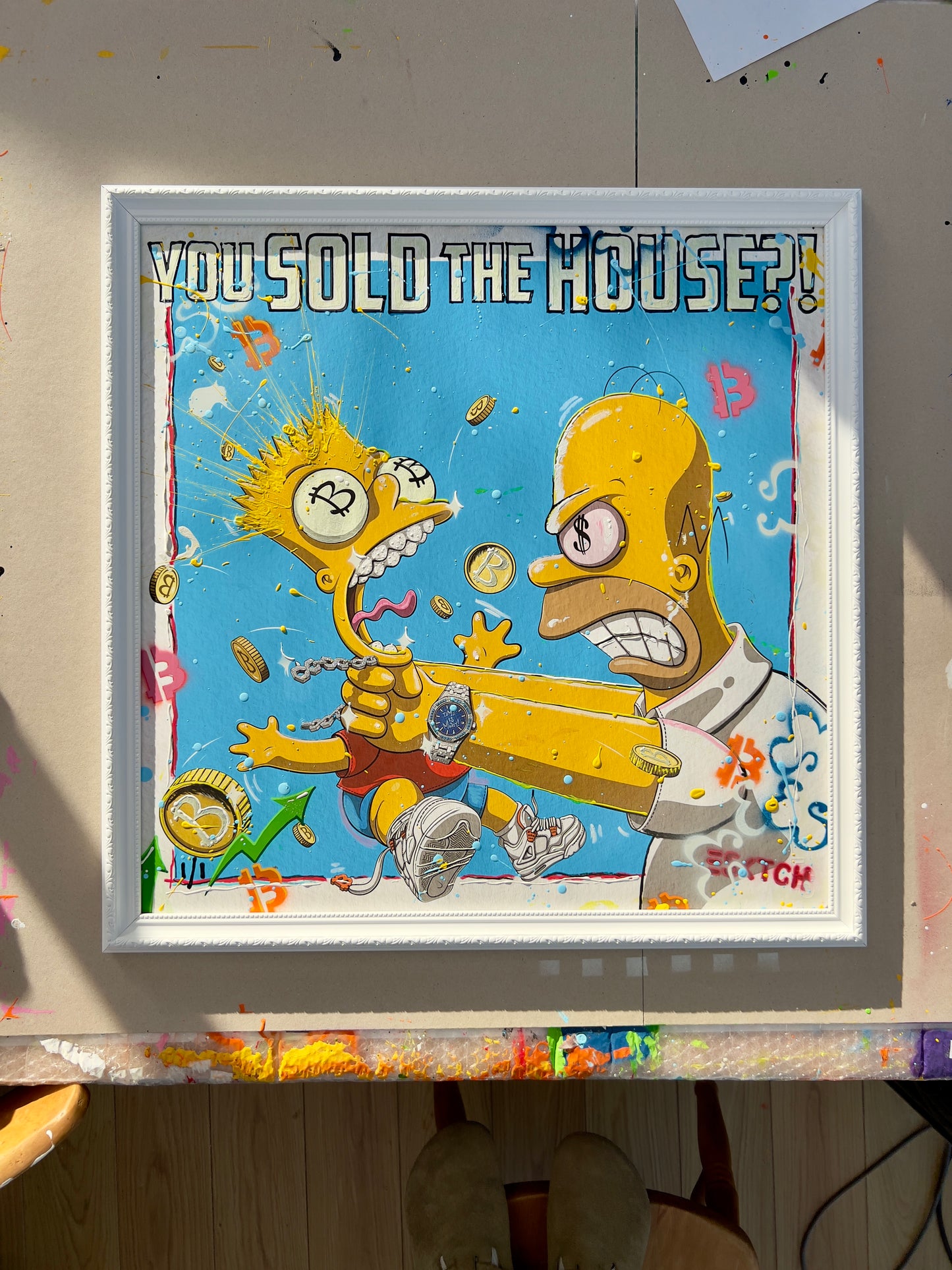 "BULL-RUN BART" - Hand Embellished 1 of 1